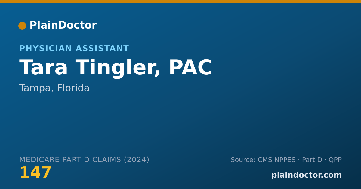 Shareable card for Tara Tingler, PAC - Physician Assistant, Tampa, FL