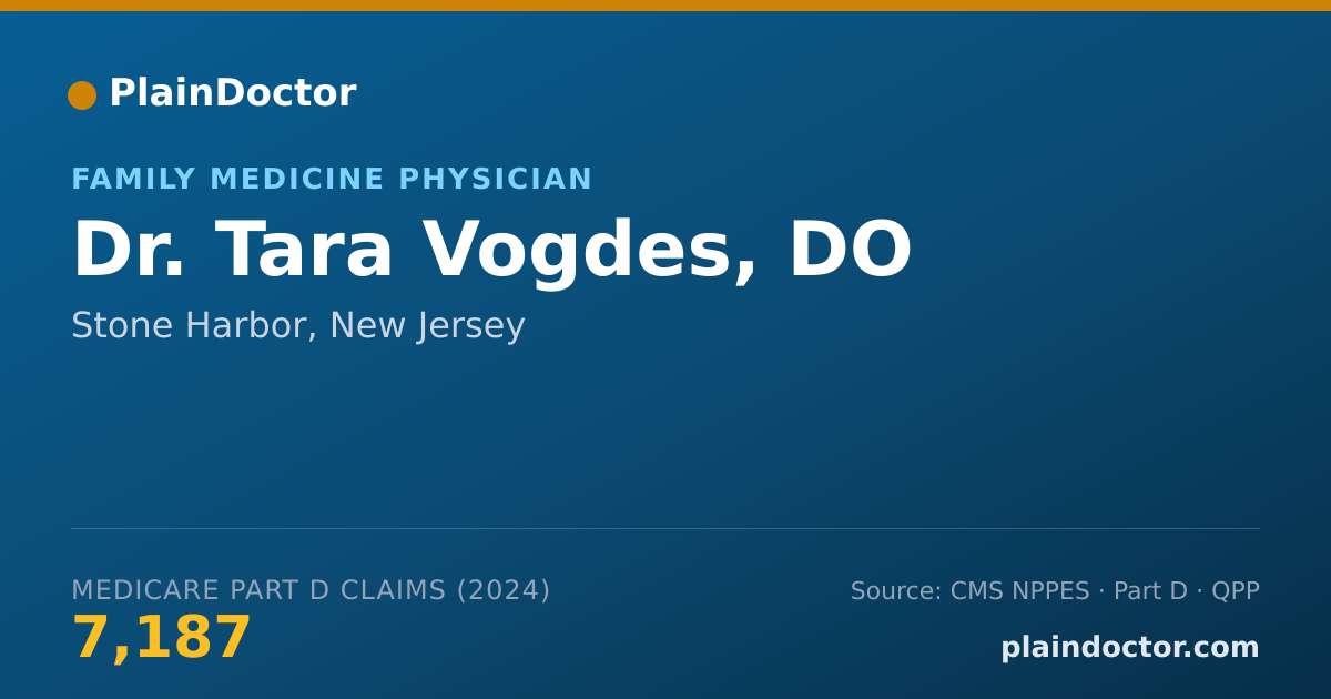 Shareable card for Tara Vogdes, DO - Family Medicine Physician, Stone Harbor, NJ