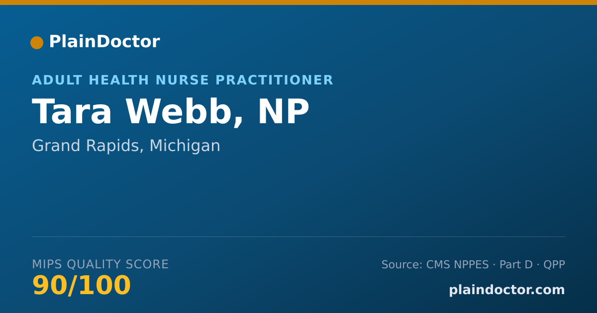Shareable card for Tara Webb, NP - Adult Health Nurse Practitioner, Grand Rapids, MI