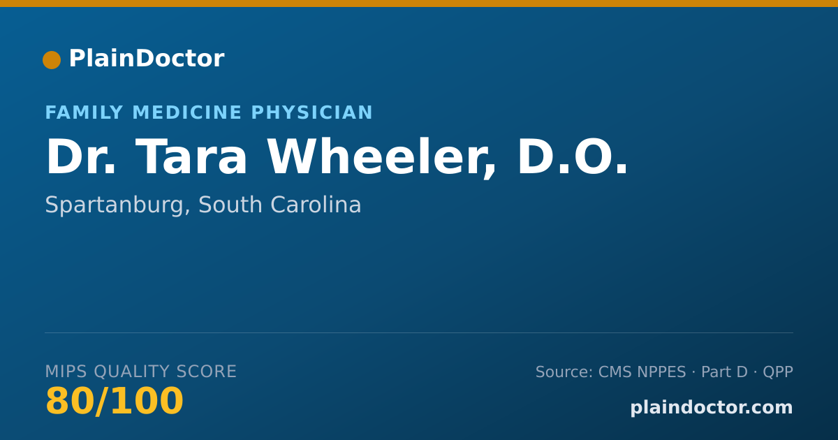 Shareable card for Tara Wheeler, D.O. - Family Medicine Physician, Spartanburg, SC