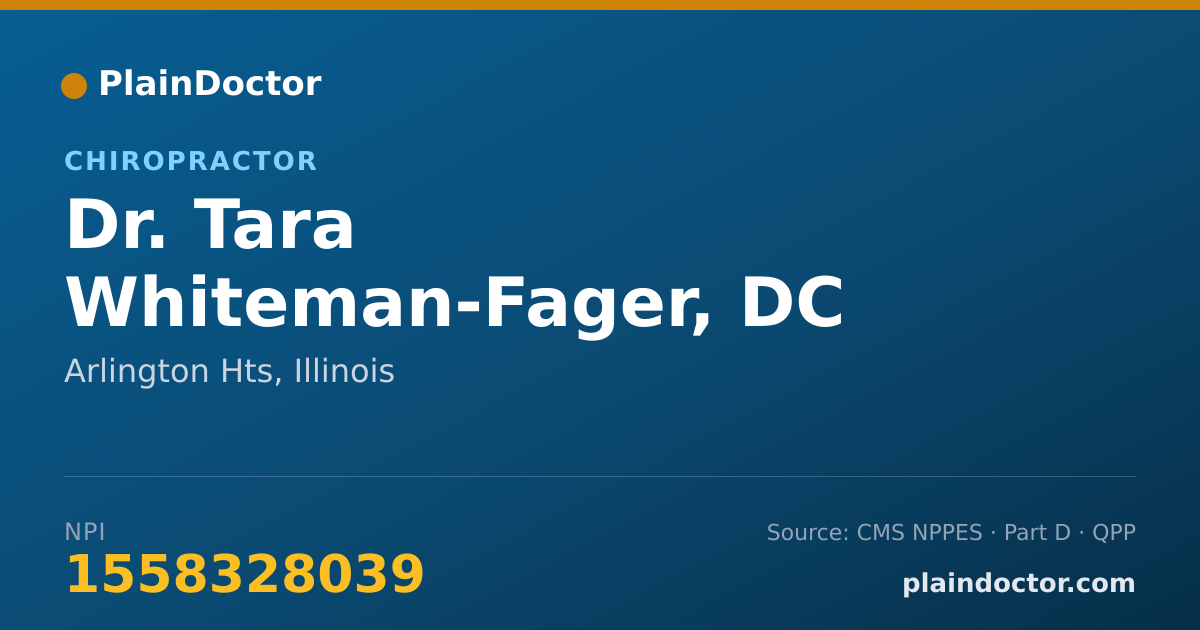 Shareable card for Tara Whiteman-Fager, DC - Chiropractor, Arlington Hts, IL