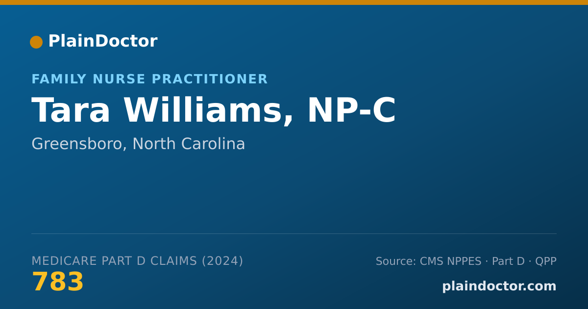 Shareable card for Tara Williams, NP-C - Family Nurse Practitioner, Greensboro, NC
