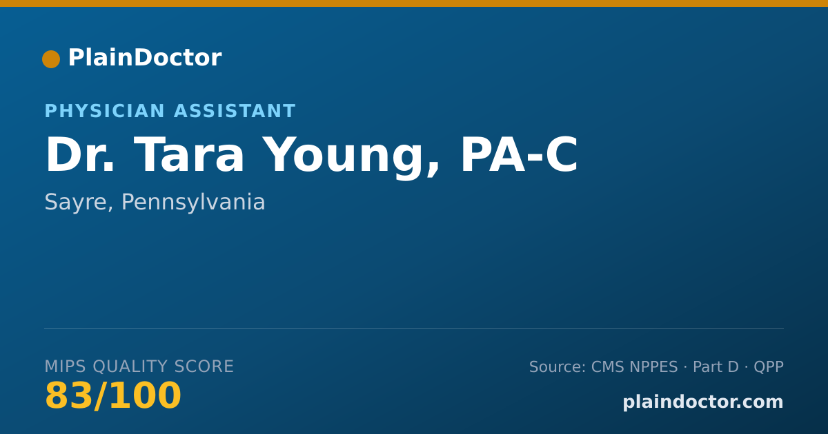 Shareable card for Tara Young, PA-C - Physician Assistant, Sayre, PA
