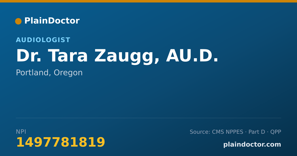 Shareable card for Tara Zaugg, AU.D. - Audiologist, Portland, OR