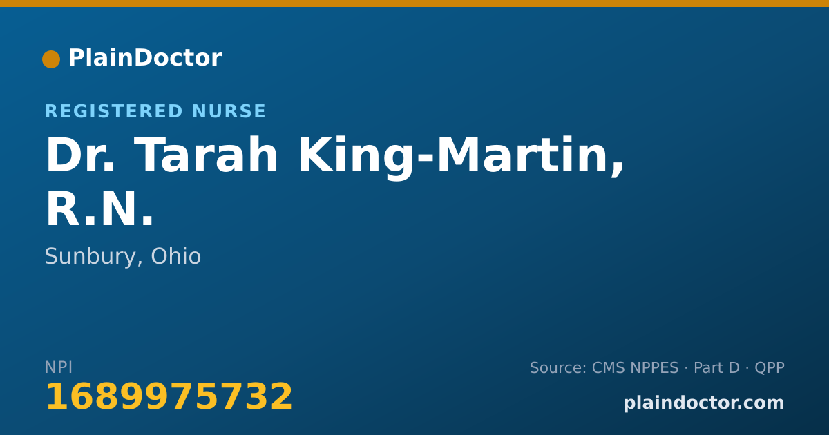 Shareable card for Tarah King-Martin, R.N. - Registered Nurse, Sunbury, OH