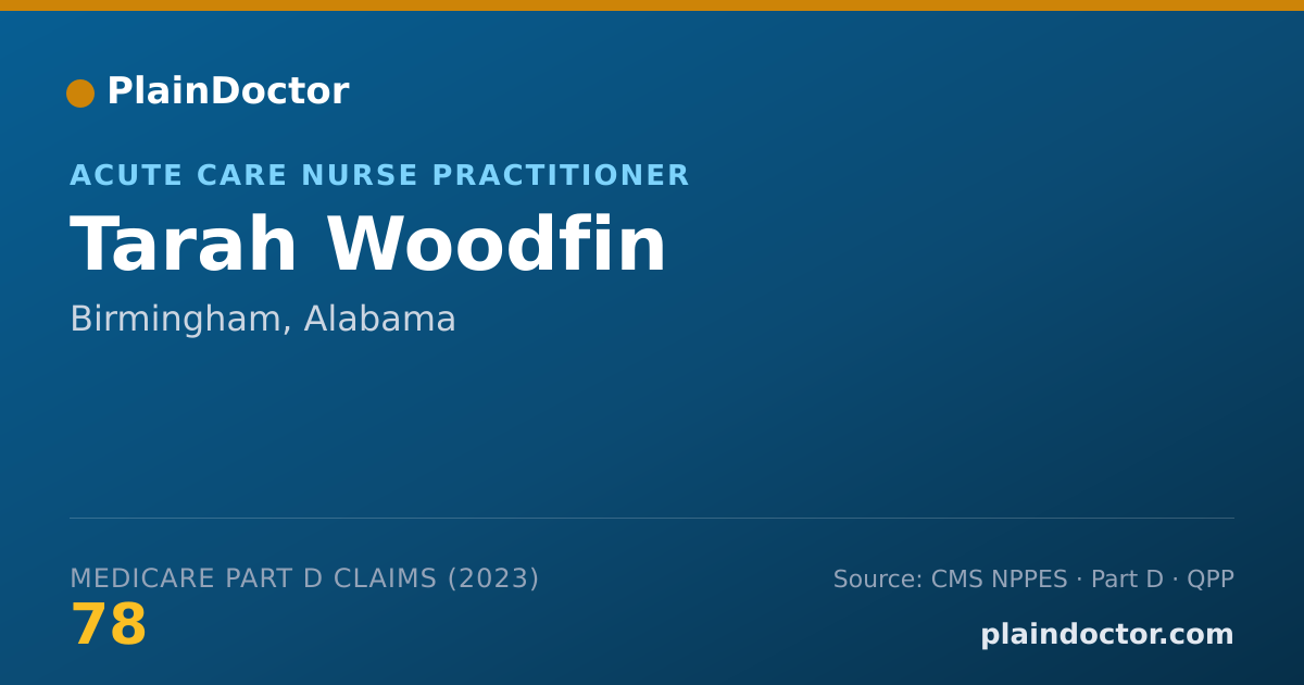 Shareable card for Tarah Woodfin - Acute Care Nurse Practitioner, Birmingham, AL