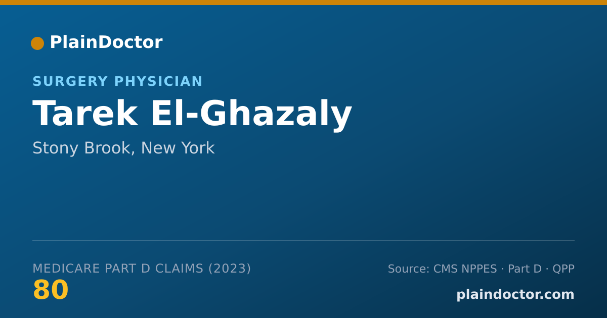 Shareable card for Tarek El-Ghazaly - Surgery Physician, Stony Brook, NY