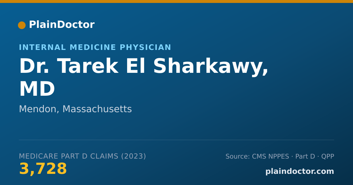 Shareable card for Tarek El Sharkawy, MD - Internal Medicine Physician, Mendon, MA