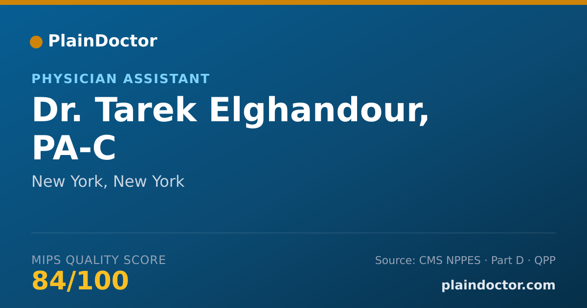 Shareable card for Tarek Elghandour, PA-C - Physician Assistant, New York, NY