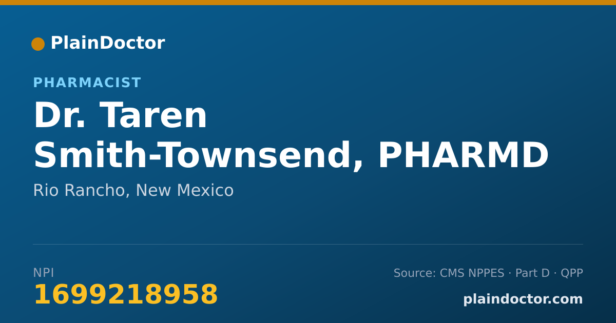 Shareable card for Taren Smith-Townsend, PHARMD - Pharmacist, Rio Rancho, NM