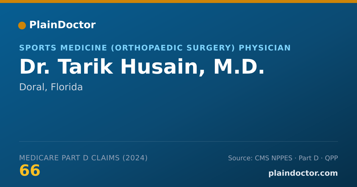 Shareable card for Tarik Husain, M.D. - Orthopaedic Surgery Physician, Doral, FL