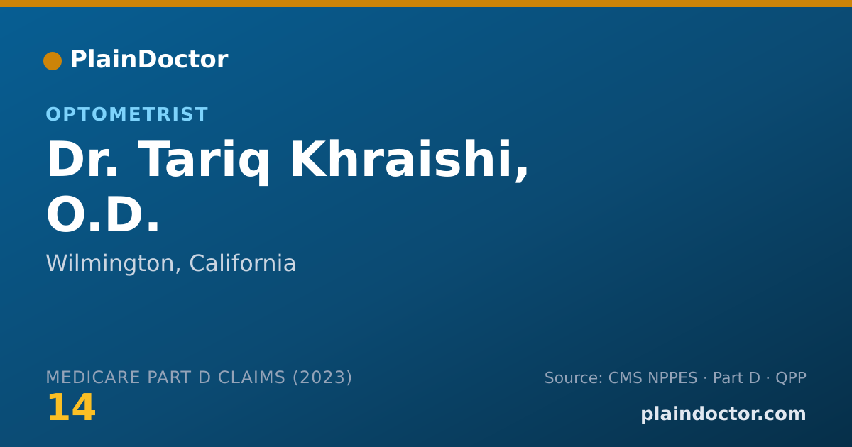 Shareable card for Tariq Khraishi, O.D. - Optometrist, Wilmington, CA