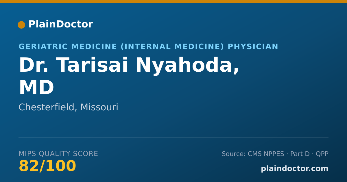 Shareable card for Tarisai Nyahoda, MD - Geriatric Medicine (Internal Medicine) Physician, Chesterfield, MO