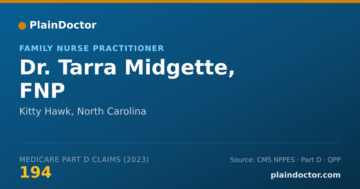 Shareable card for Tarra Midgette, FNP - Family Nurse Practitioner, Kitty Hawk, NC