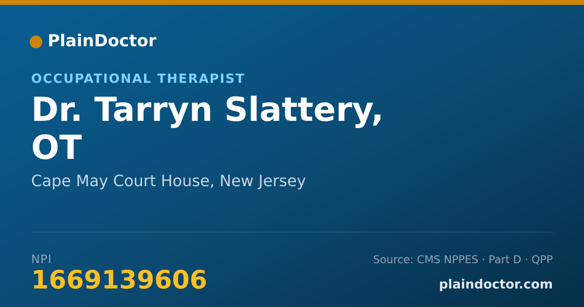 Shareable card for Tarryn Slattery, OT - Occupational Therapist, Cape May Court House, NJ