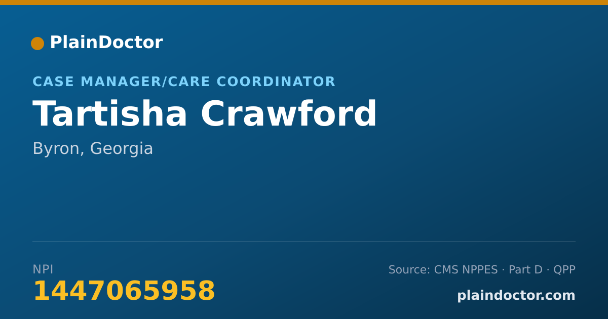 Shareable card for Tartisha Crawford - Case Manager/Care Coordinator, Byron, GA