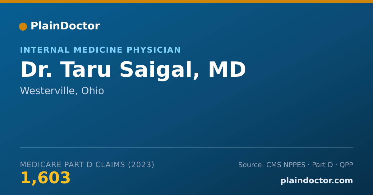 Shareable card for Taru Saigal, MD - Internal Medicine Physician, Westerville, OH