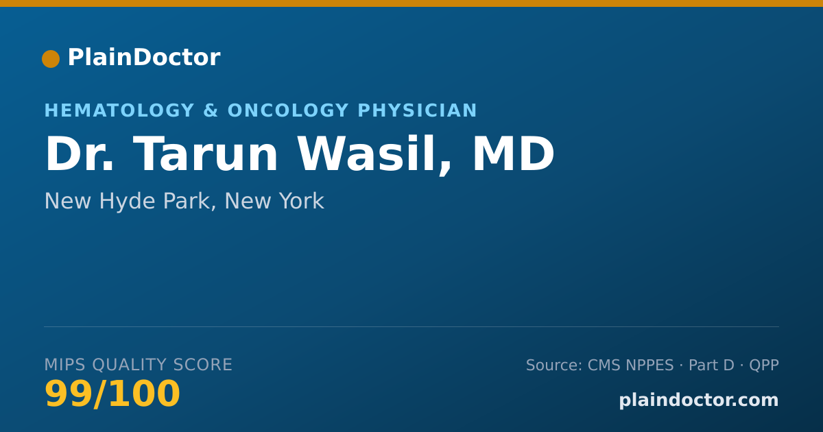 Shareable card for Tarun Wasil, MD - Hematology & Oncology Physician, New Hyde Park, NY