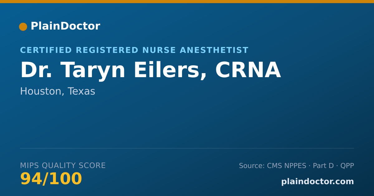 Shareable card for Taryn Eilers, CRNA - Certified Registered Nurse Anesthetist, Houston, TX