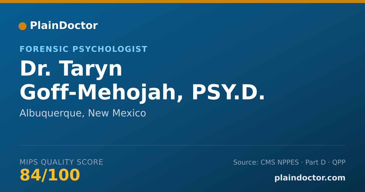 Shareable card for Taryn Goff-Mehojah, PSY.D. - Forensic Psychologist, Albuquerque, NM