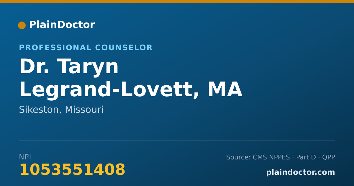 Shareable card for Taryn Legrand-Lovett, MA - Professional Counselor, Sikeston, MO