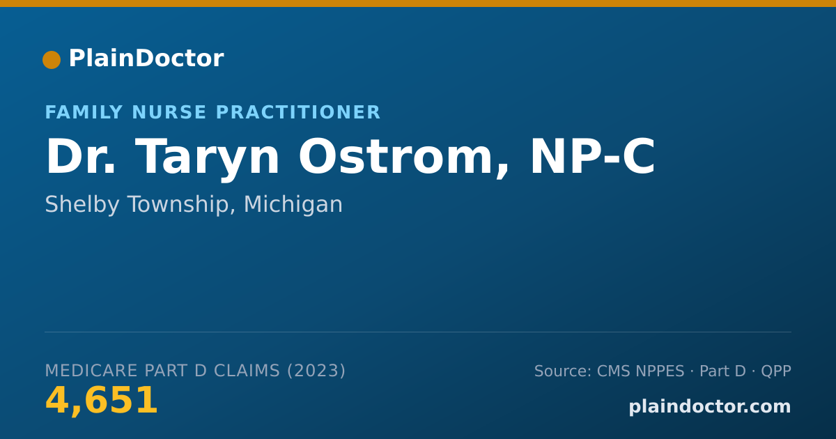 Shareable card for Taryn Ostrom, NP-C - Family Nurse Practitioner, Shelby Township, MI