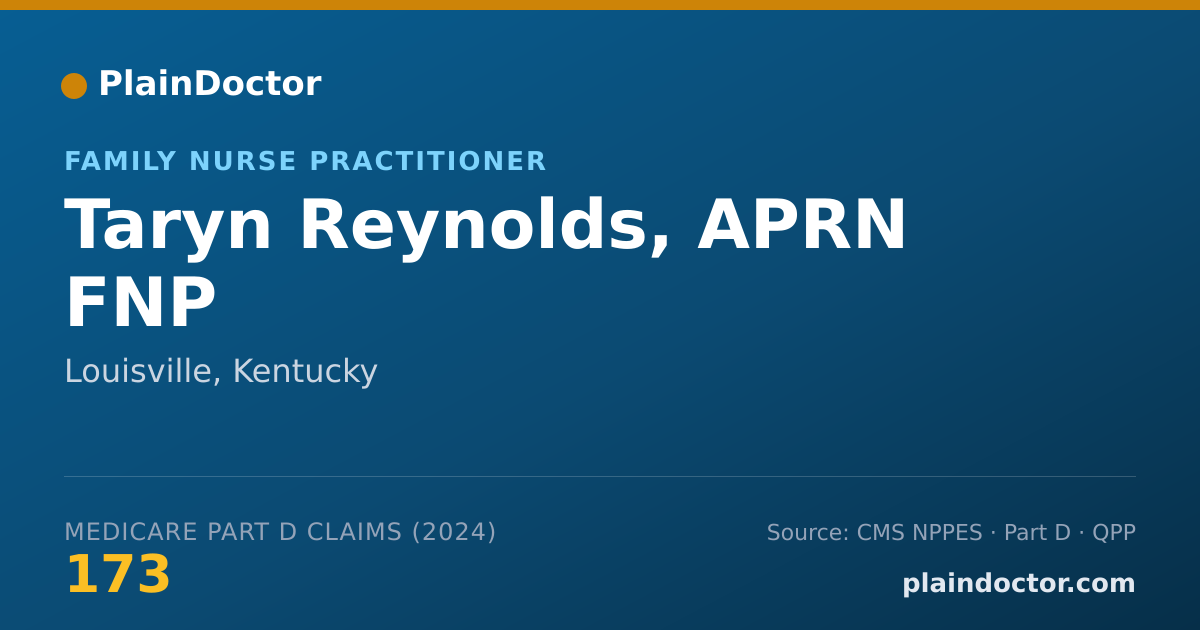 Shareable card for Taryn Reynolds, APRN FNP - Family Nurse Practitioner, Louisville, KY