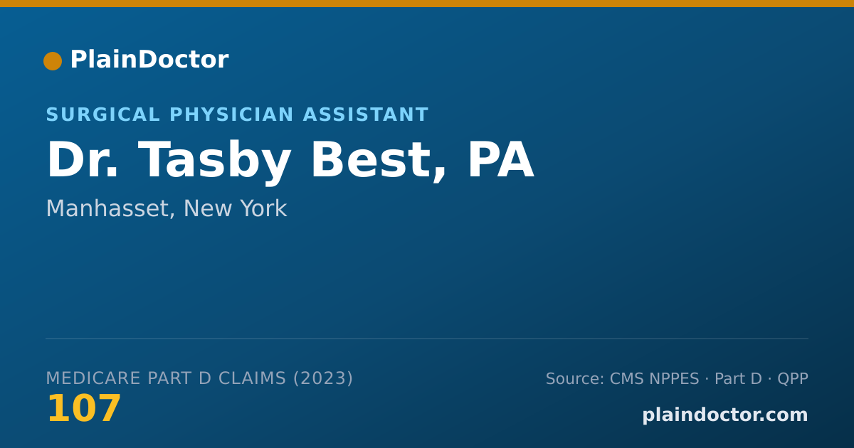 Shareable card for Tasby Best, PA - Surgical Physician Assistant, Manhasset, NY
