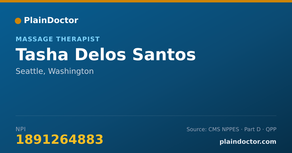 Shareable card for Tasha Delos Santos - Massage Therapist, Seattle, WA
