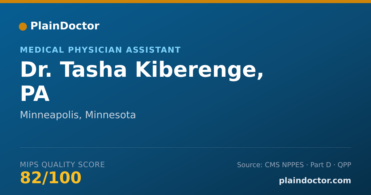 Shareable card for Tasha Kiberenge, PA - Medical Physician Assistant, Minneapolis, MN