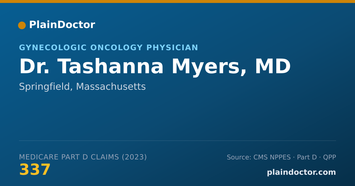 Shareable card for Tashanna Myers, MD - Gynecologic Oncology Physician, Springfield, MA