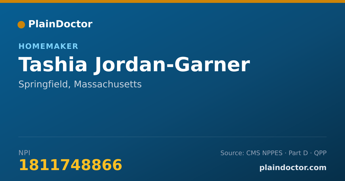 Shareable card for Tashia Jordan-Garner - Homemaker, Springfield, MA
