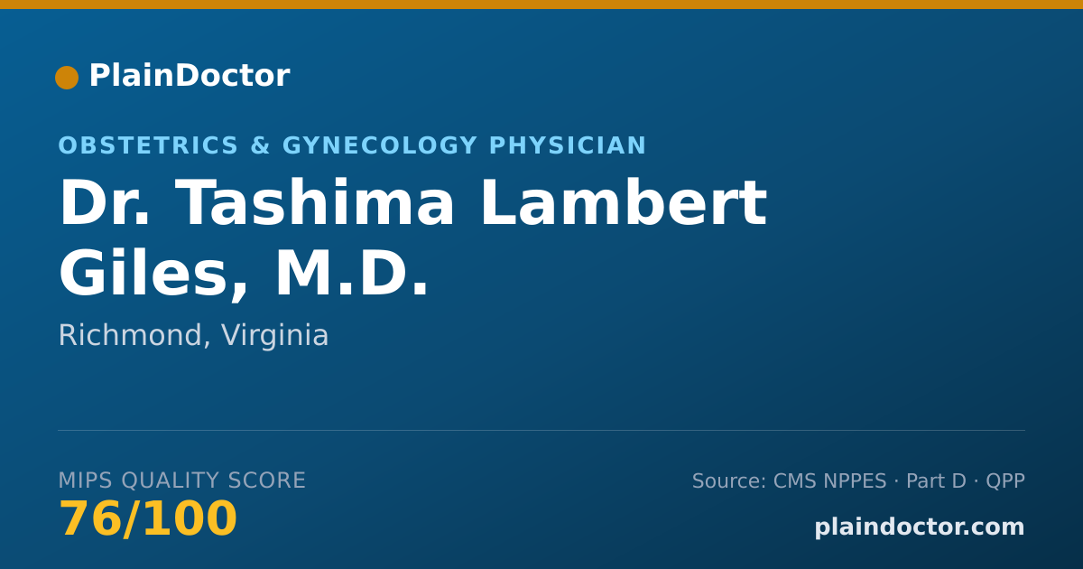 Shareable card for Tashima Lambert Giles, M.D. - Obstetrics & Gynecology Physician, Richmond, VA