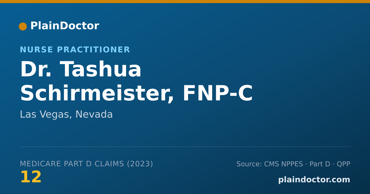 Shareable card for Tashua Schirmeister, FNP-C - Nurse Practitioner, Las Vegas, NV