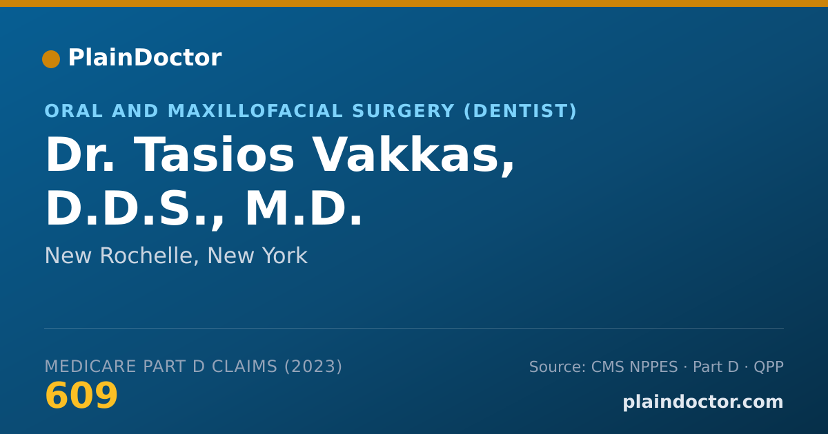 Shareable card for Tasios Vakkas, D.D.S., M.D. - Oral and Maxillofacial Surgery (Dentist), New Rochelle, NY
