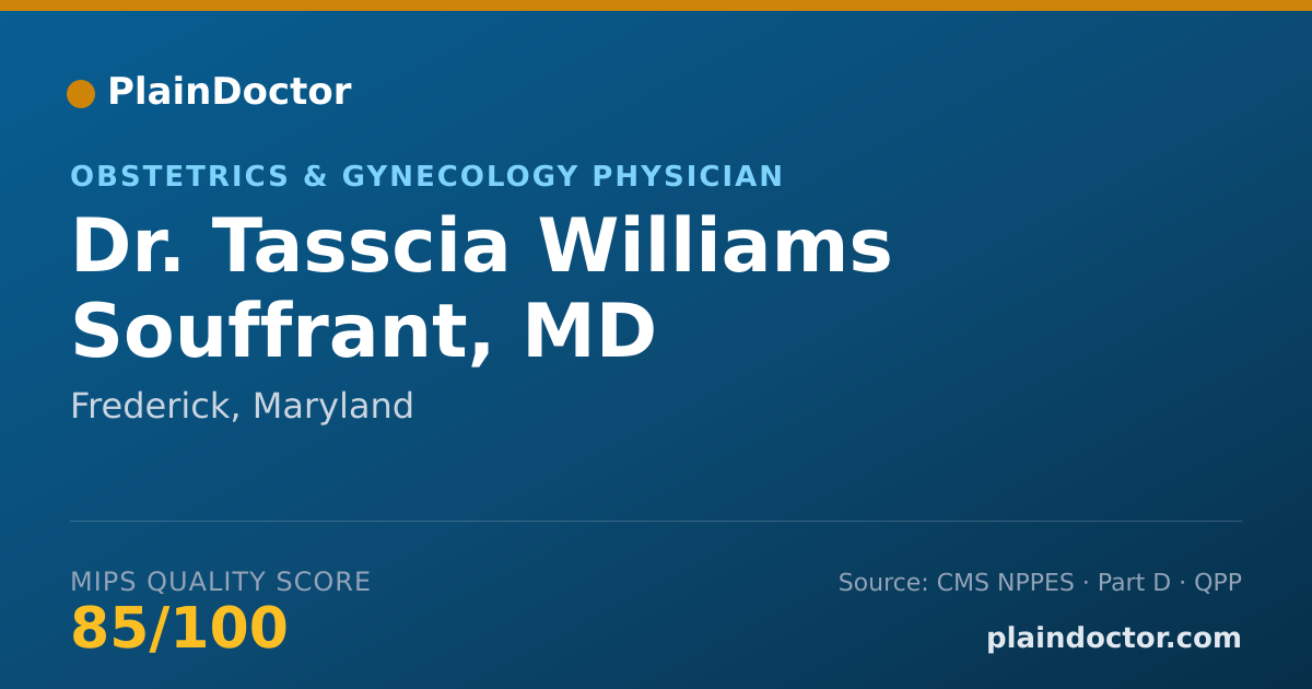 Shareable card for Tasscia Williams Souffrant, MD - Obstetrics & Gynecology Physician, Frederick, MD