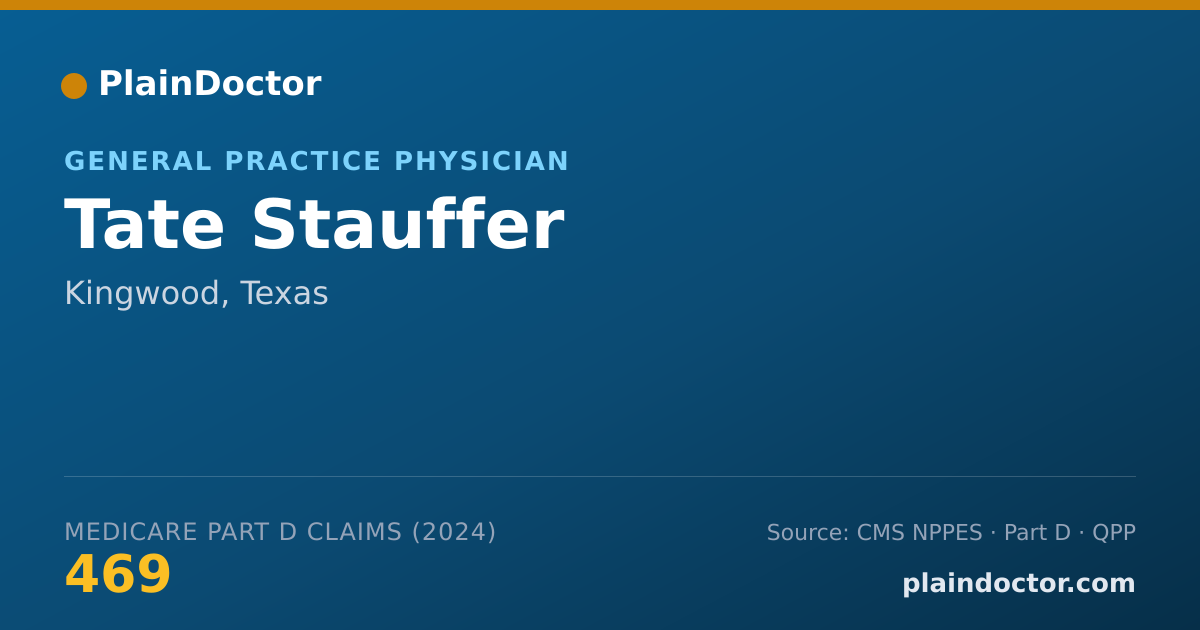 Shareable card for Tate Stauffer - General Practice Physician, Kingwood, TX