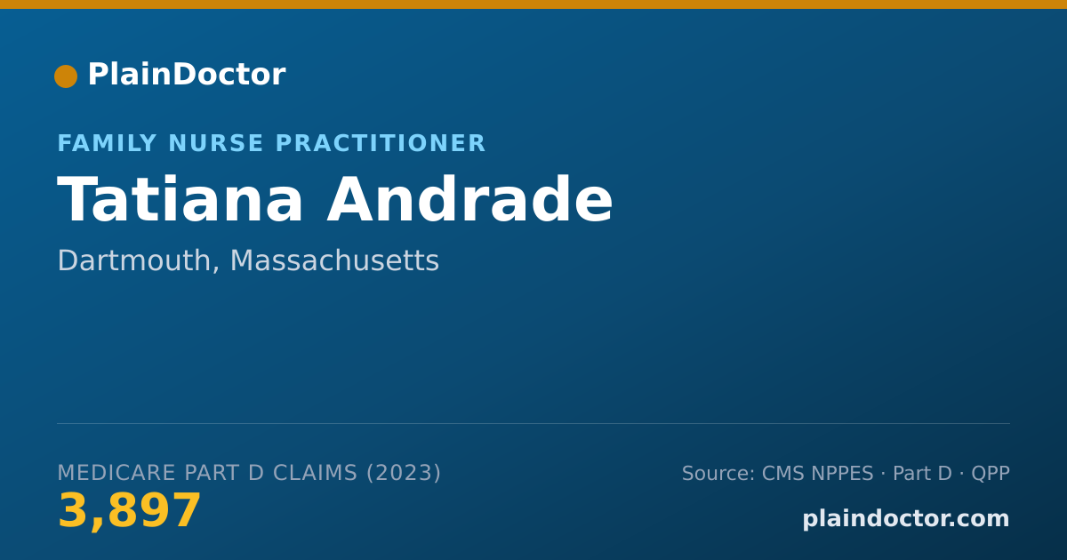 Shareable card for Tatiana Andrade - Family Nurse Practitioner, Dartmouth, MA
