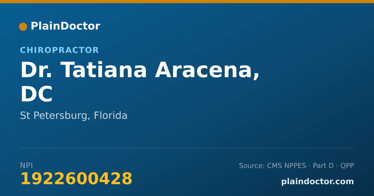 Shareable card for Tatiana Aracena, DC - Chiropractor, St Petersburg, FL