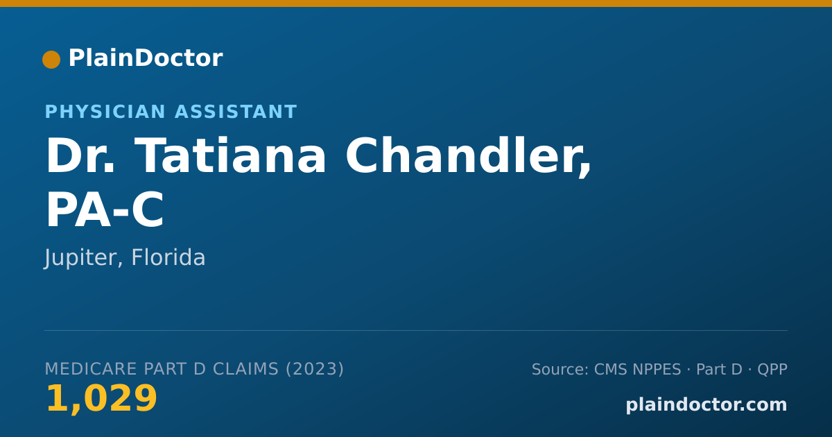 Shareable card for Tatiana Chandler, PA-C - Physician Assistant, Jupiter, FL