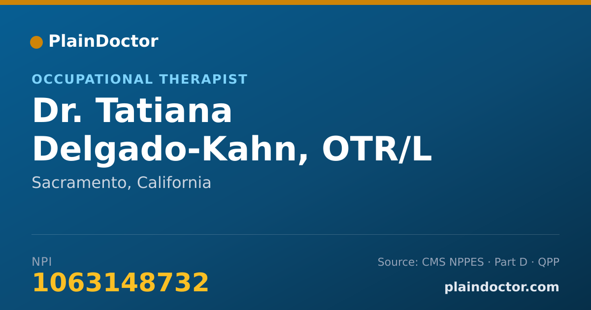 Shareable card for Tatiana Delgado-Kahn, OTR/L - Occupational Therapist, Sacramento, CA