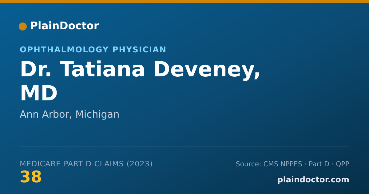 Shareable card for Tatiana Deveney, MD - Ophthalmology Physician, Ann Arbor, MI