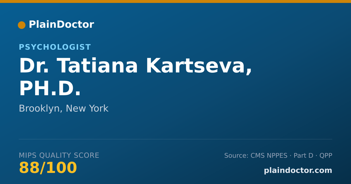 Shareable card for Tatiana Kartseva, PH.D. - Psychologist, Brooklyn, NY