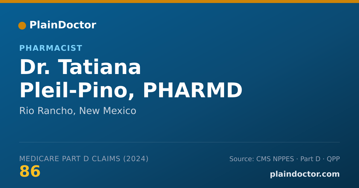 Shareable card for Tatiana Pleil-Pino, PHARMD - Pharmacist, Rio Rancho, NM