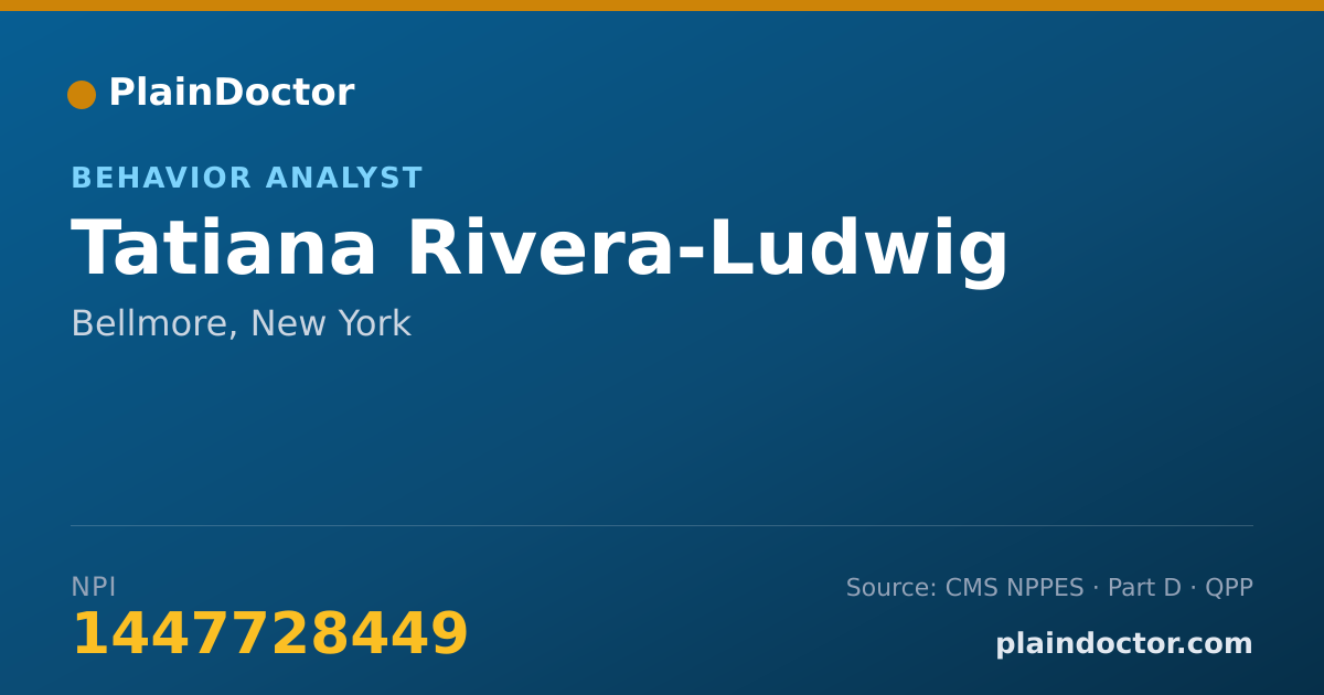 Shareable card for Tatiana Rivera-Ludwig - Behavior Analyst, Bellmore, NY