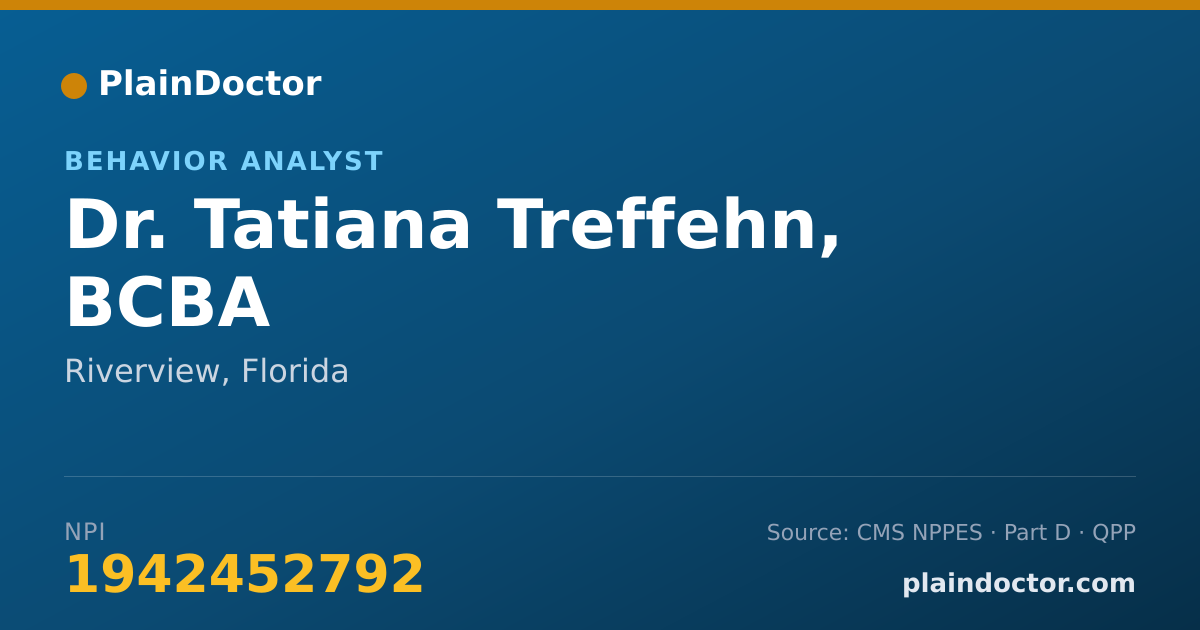 Shareable card for Tatiana Treffehn, BCBA - Behavior Analyst, Riverview, FL