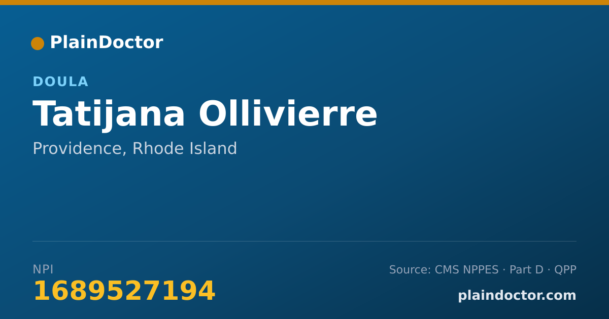 Shareable card for Tatijana Ollivierre - Doula, Providence, RI