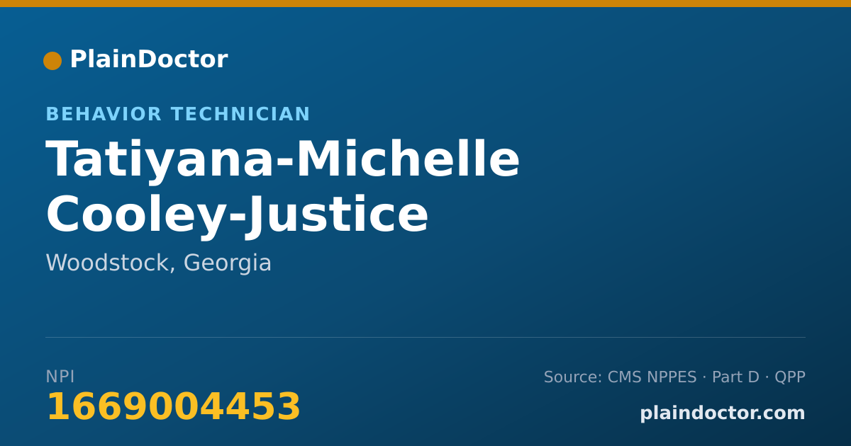 Shareable card for Tatiyana-Michelle Cooley-Justice - Behavior Technician, Woodstock, GA