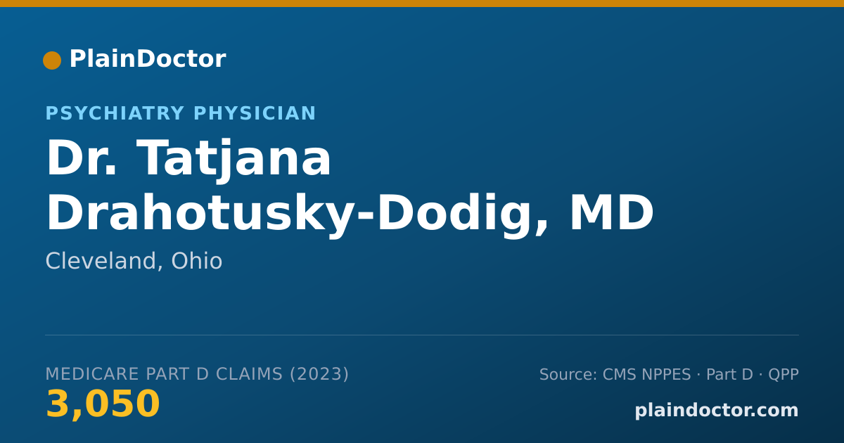 Shareable card for Tatjana Drahotusky-Dodig, MD - Psychiatry Physician, Cleveland, OH