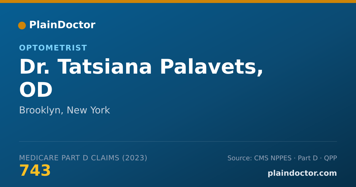 Shareable card for Tatsiana Palavets, OD - Optometrist, Brooklyn, NY